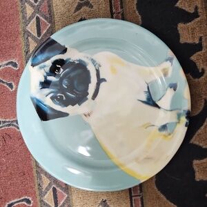 Sally Muir Anthropologie “Dog a Day” Pug Stoneware Dessert/Salad Plate